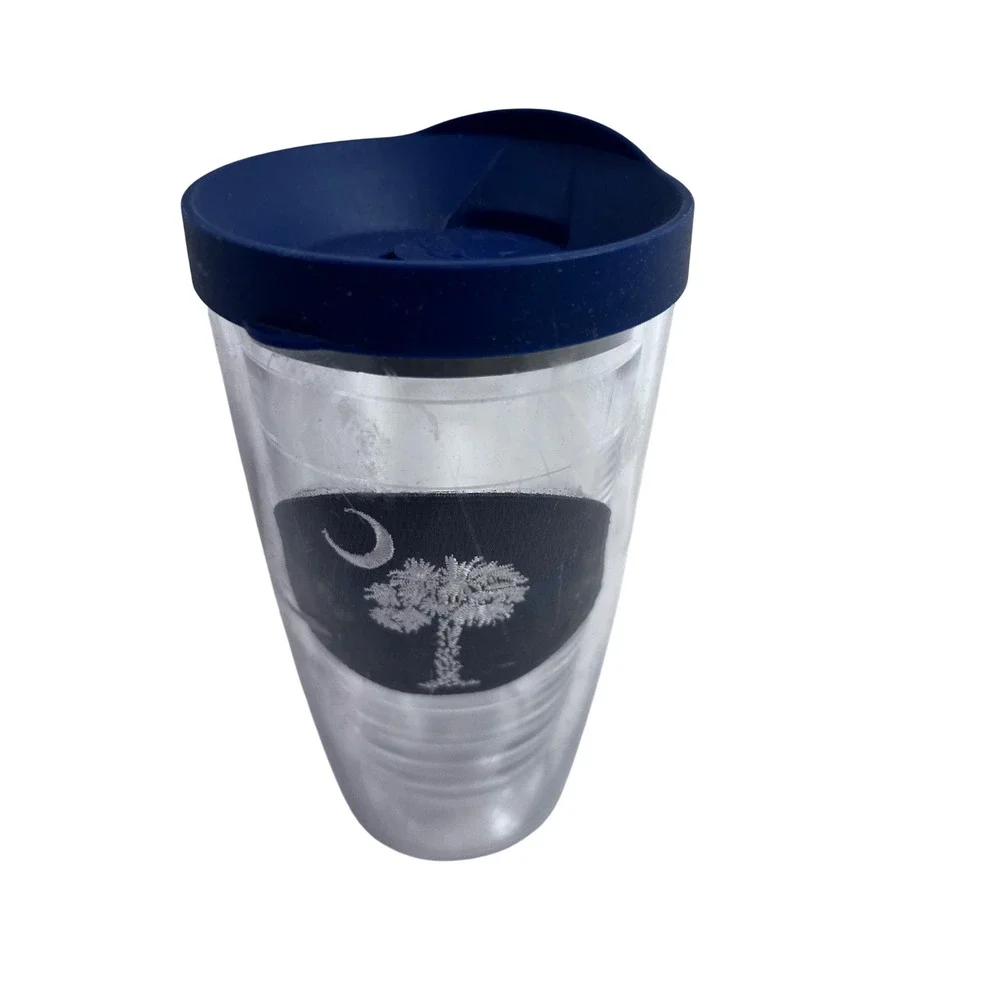 Tervis Tumbler 16oz Clear Blue South Carolina Palmetto Moon Insulated Travel Cup